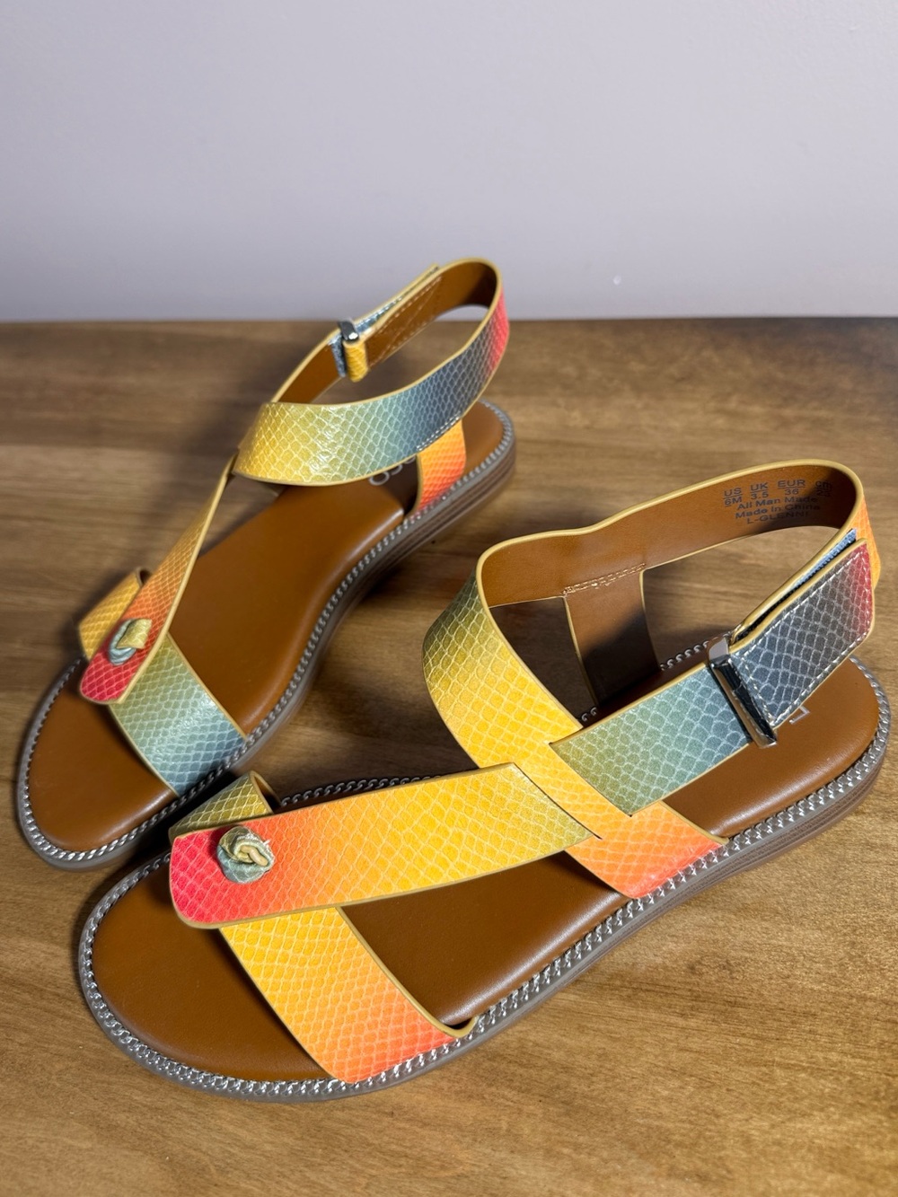 Franco Sarto Multicolor Gradient Strappy Sandals - Picture 2 of 8